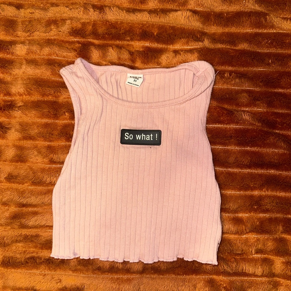 2pcs SHEIN Pink Ribbed Tank Top